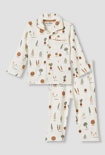 Juniors Pyjama Set with Vegetable Print - Cotton - Long Sleeves - Collar-undefined-image-1