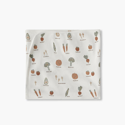 Juniors Baby Receiving Blanket with Vegetable Print - Cotton