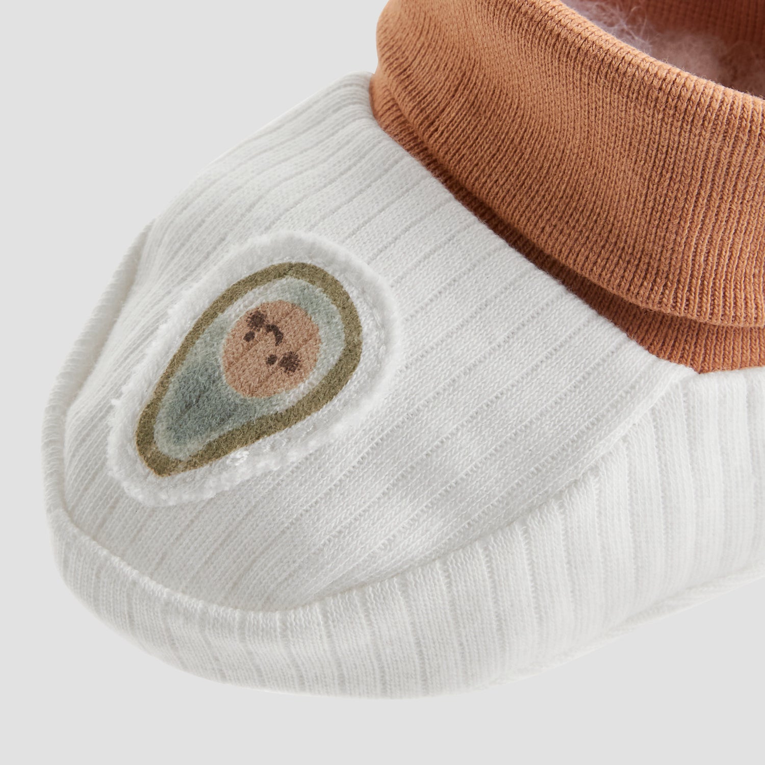 Juniors Boys Booties with Avocado Applique - Cotton