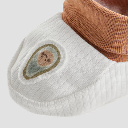 Juniors Boys Booties with Avocado Applique - Cotton
