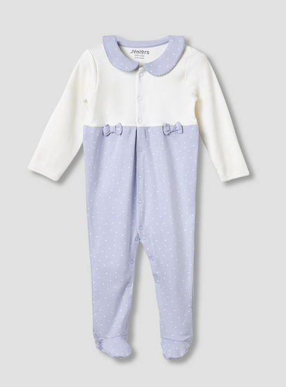 Juniors Peter Pan Collar Sleepsuit with Closed Feet - Cotton - Long Sleeves-baby-girls-clothing-nightwear-sleepsuits-image-1