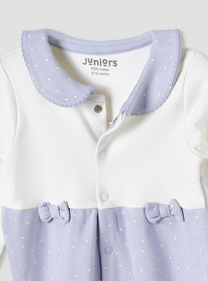 Juniors Peter Pan Collar Sleepsuit with Closed Feet - Cotton - Long Sleeves-baby-girls-clothing-nightwear-sleepsuits-image-3