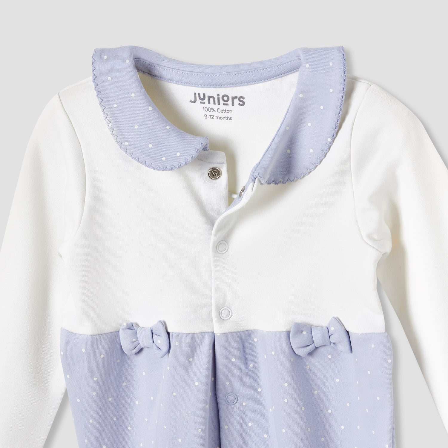 Juniors Peter Pan Collar Sleepsuit with Closed Feet - Cotton - Long Sleeves