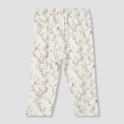 Juniors Pyjama Set with Floral Print - Cotton - Long Sleeves - Collar