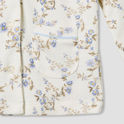 Juniors Pyjama Set with Floral Print - Cotton - Long Sleeves - Collar