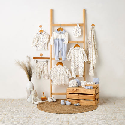 Juniors Pyjama Set with Floral Print - Cotton - Long Sleeves - Collar