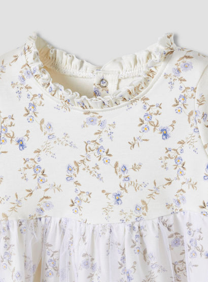 Juniors Girls Dress with Floral Print - Cotton - Long Sleeves - Round Neck-baby-girls-clothing-dressesandjumpsuits-image-3