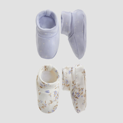 Juniors Girls Booties with Assorted Print - Cotton - Multicolour / 0-6 mths