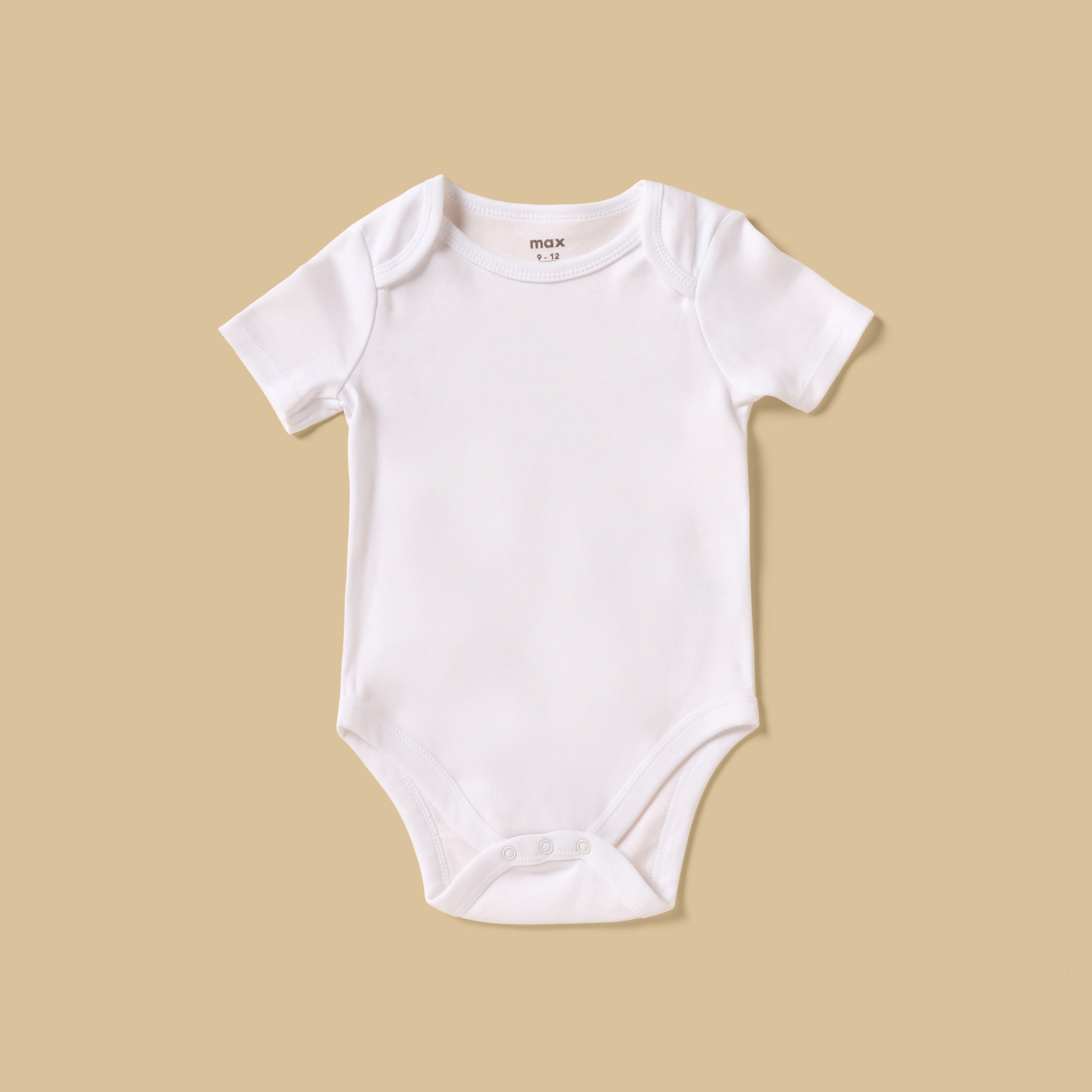 Pack of 3 - Plain BCI Cotton Bodysuit with Short Sleeves