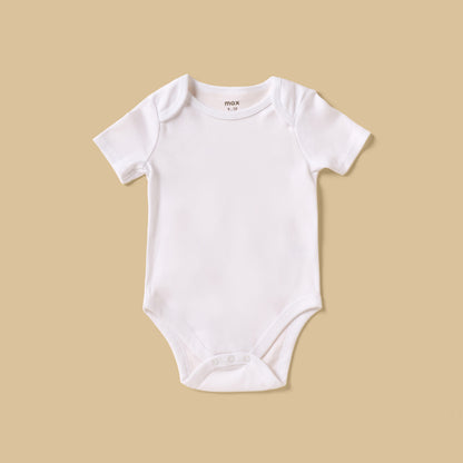 Pack of 3 - Plain BCI Cotton Bodysuit with Short Sleeves
