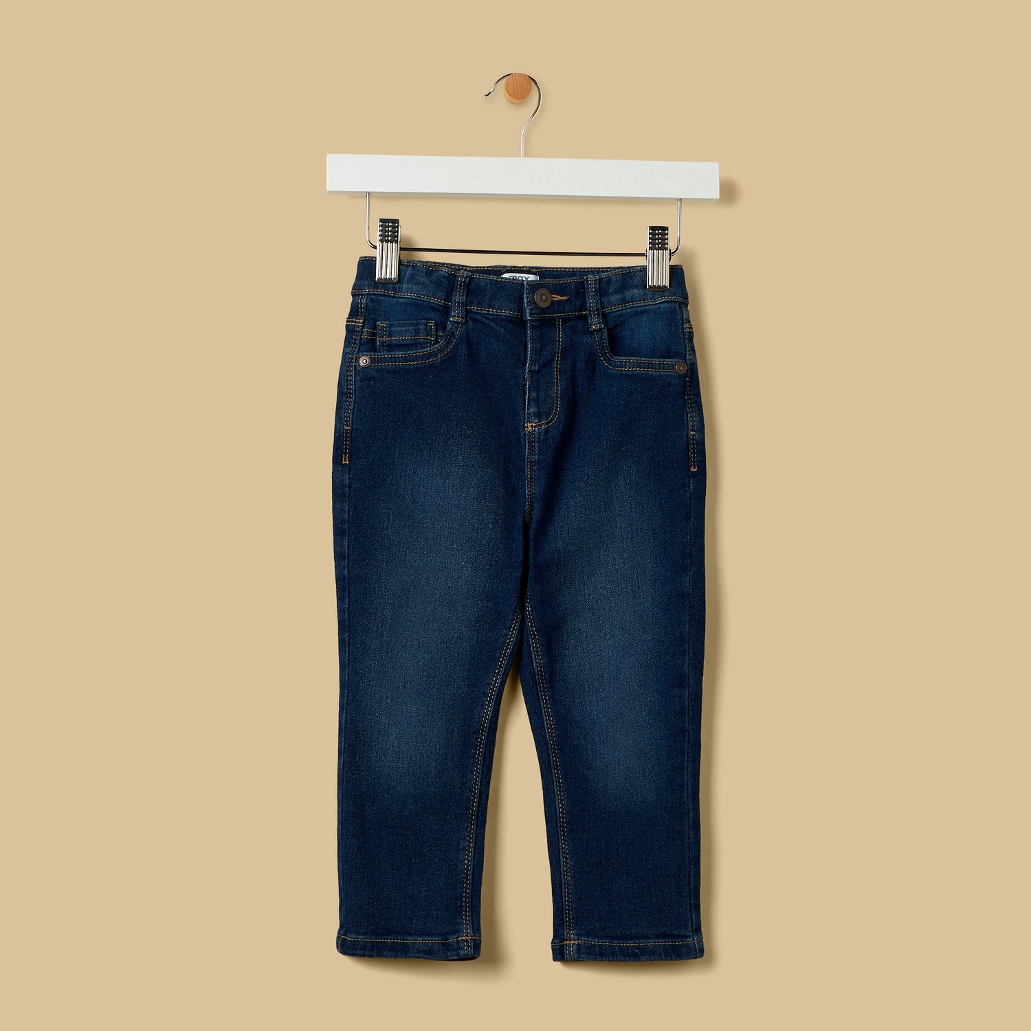Full Length Jeans with Pockets and Button Closure