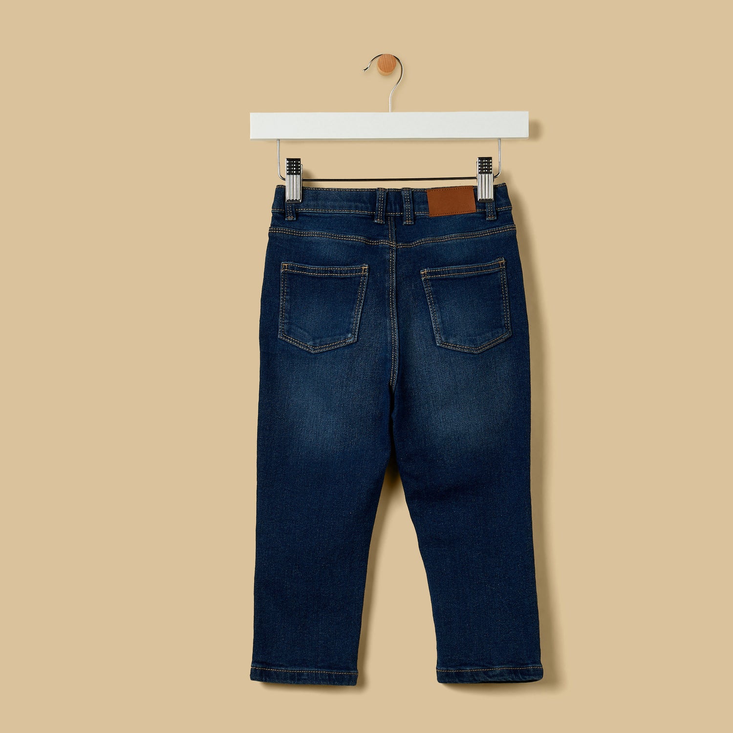 Full Length Jeans with Pockets and Button Closure