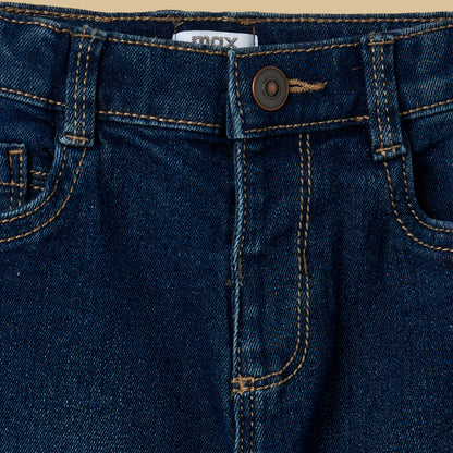Full Length Jeans with Pockets and Button Closure