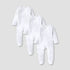 Juniors Solid Sleepsuit with Long Sleeves and Zip Closure - Set of 3 - White / 12-18 mths