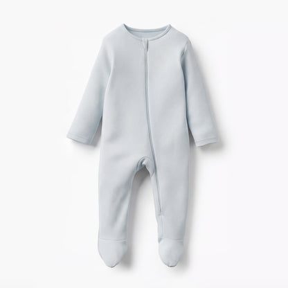 Juniors Solid Closed Feet Sleepsuit with Zip Closure - Set of 3
