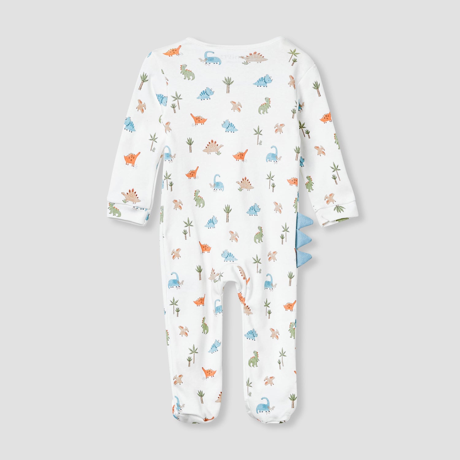 Juniors Dinosaur Print Sleepsuit with Long Sleeves