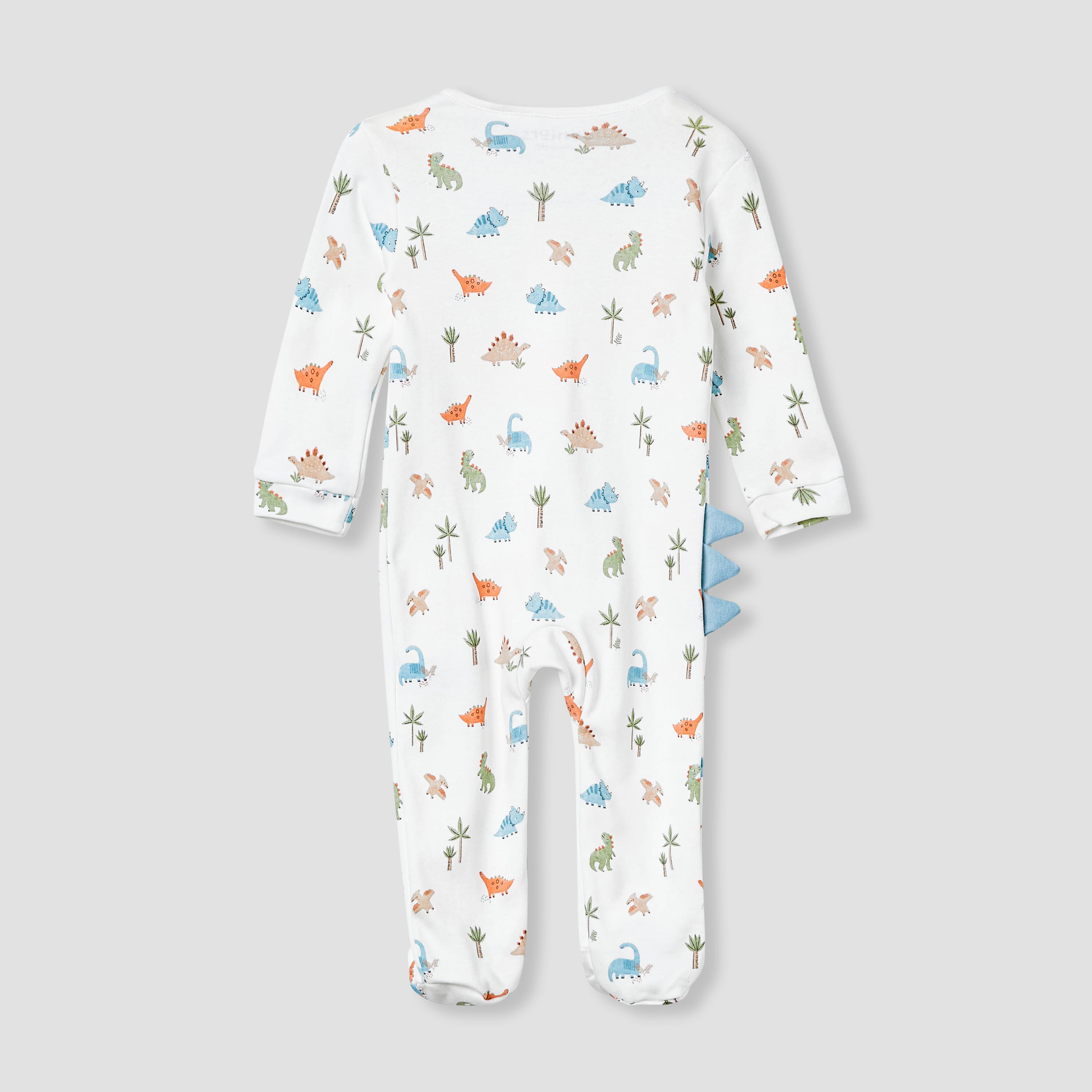 Juniors Dinosaur Print Sleepsuit with Long Sleeves