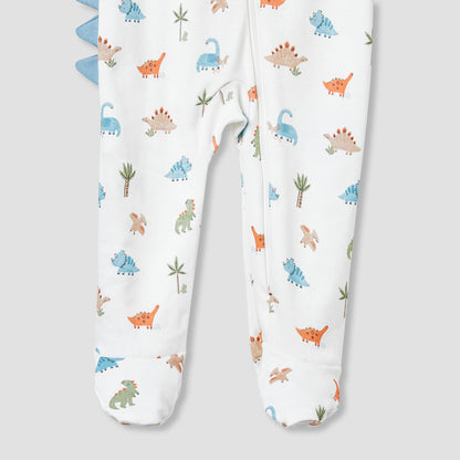 Juniors Dinosaur Print Sleepsuit with Long Sleeves