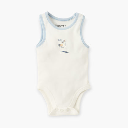 Juniors Printed Sleeveless Bodysuit with Round Neck - Set of 2