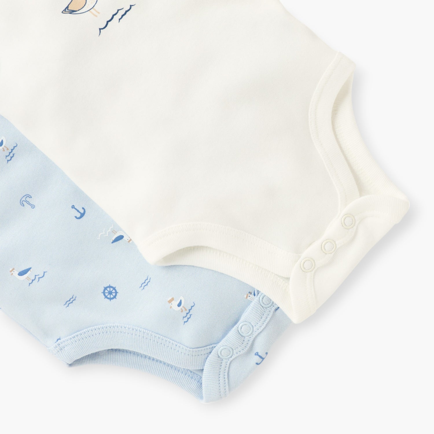 Juniors Printed Sleeveless Bodysuit with Round Neck - Set of 2