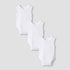 Juniors Solid Sleeveless Bodysuit with Button Closure - Set of 3 - White / 12-18 mths