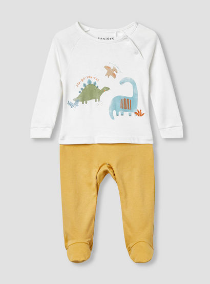 Juniors Dinosaur Print Sleepsuit with Long Sleeves-baby-boys-clothing-nightwear-sleepsuits-image-1