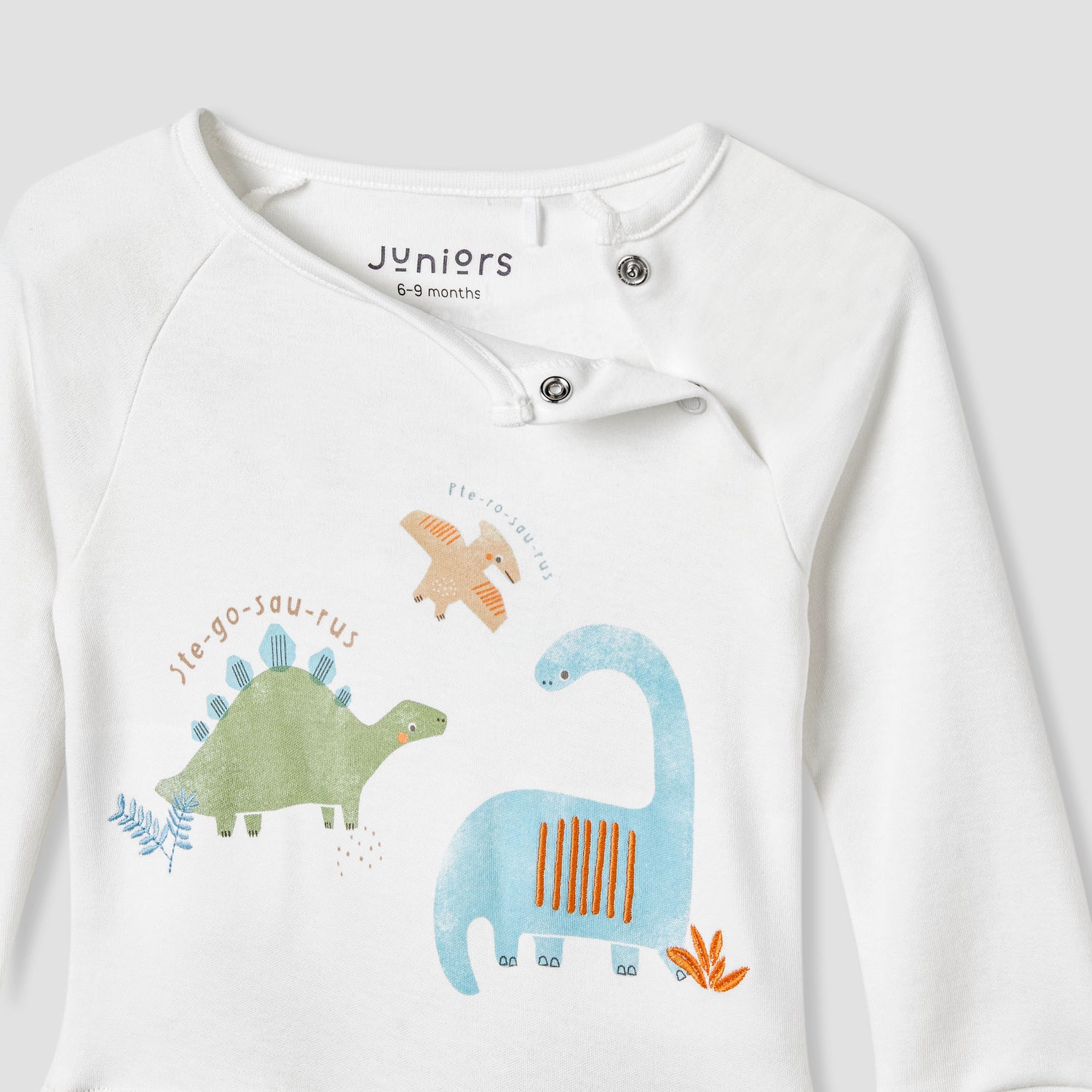 Juniors Dinosaur Print Sleepsuit with Long Sleeves