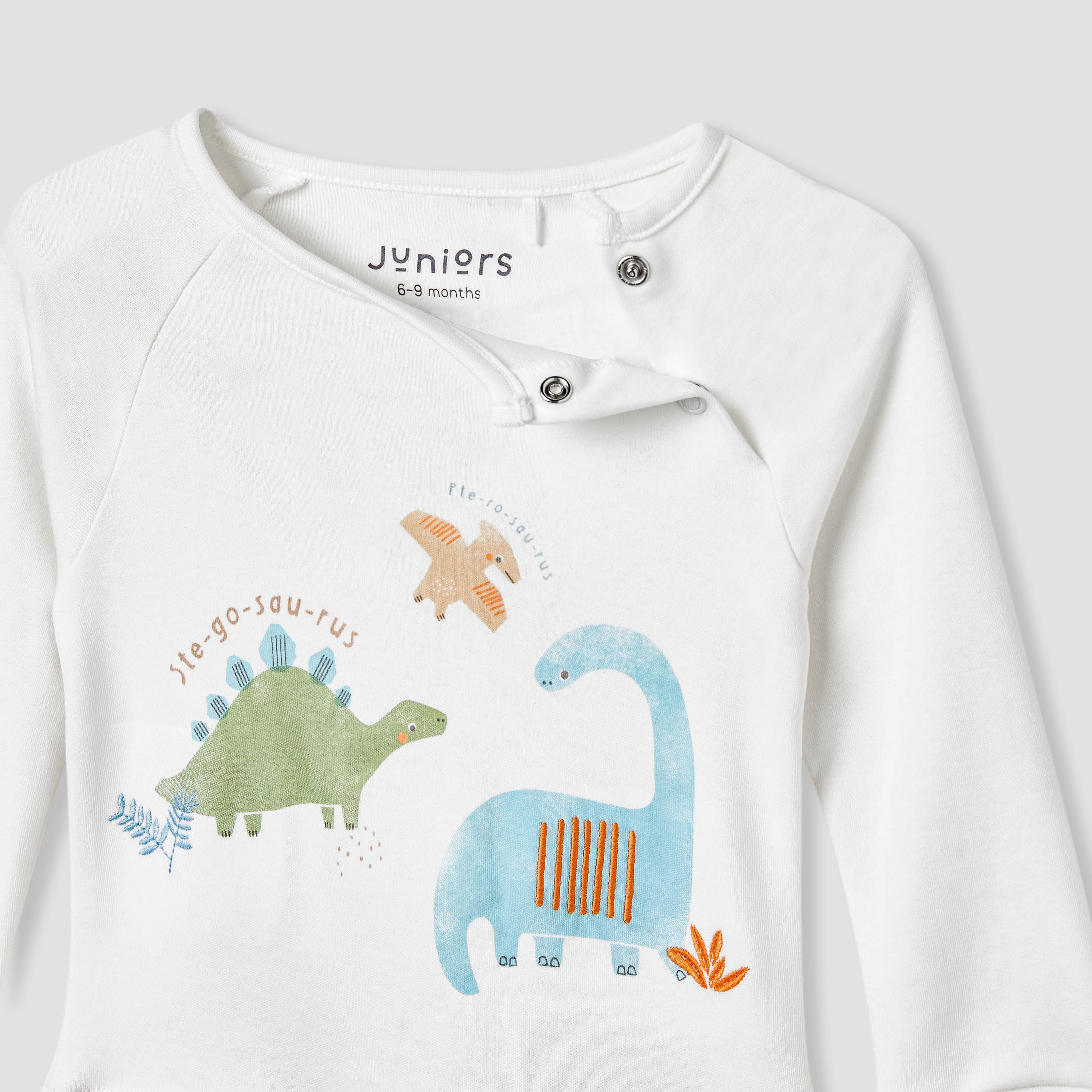 Juniors Dinosaur Print Sleepsuit with Long Sleeves