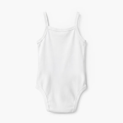 Juniors Solid Strap Sleeves Bodysuit with Snap Button Closure - Set of 10