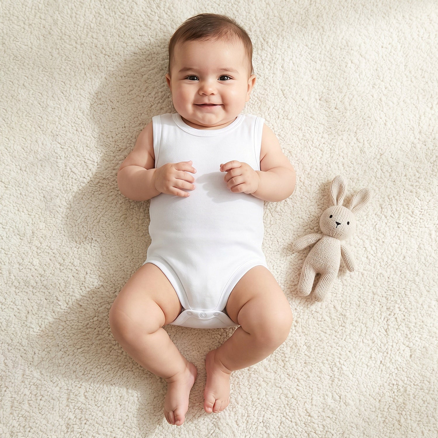 Juniors Solid Bodysuit with Round Neck and Snap Button Closure - Set of 10