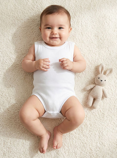 Juniors Solid Bodysuit with Round Neck and Snap Button Closure - Set of 10-baby-boys-clothing-bodysuits-image-2
