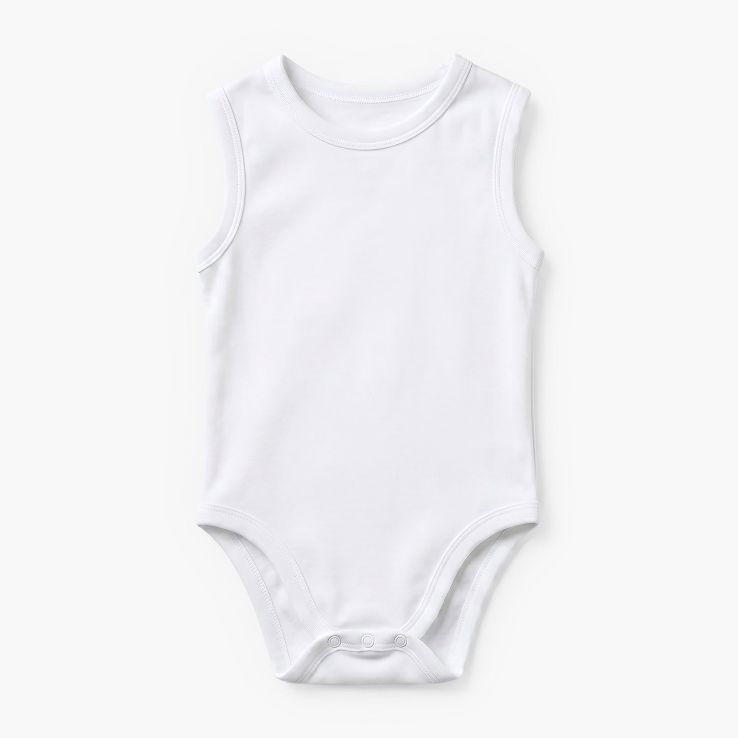 Juniors Solid Bodysuit with Round Neck and Snap Button Closure - Set of 10
