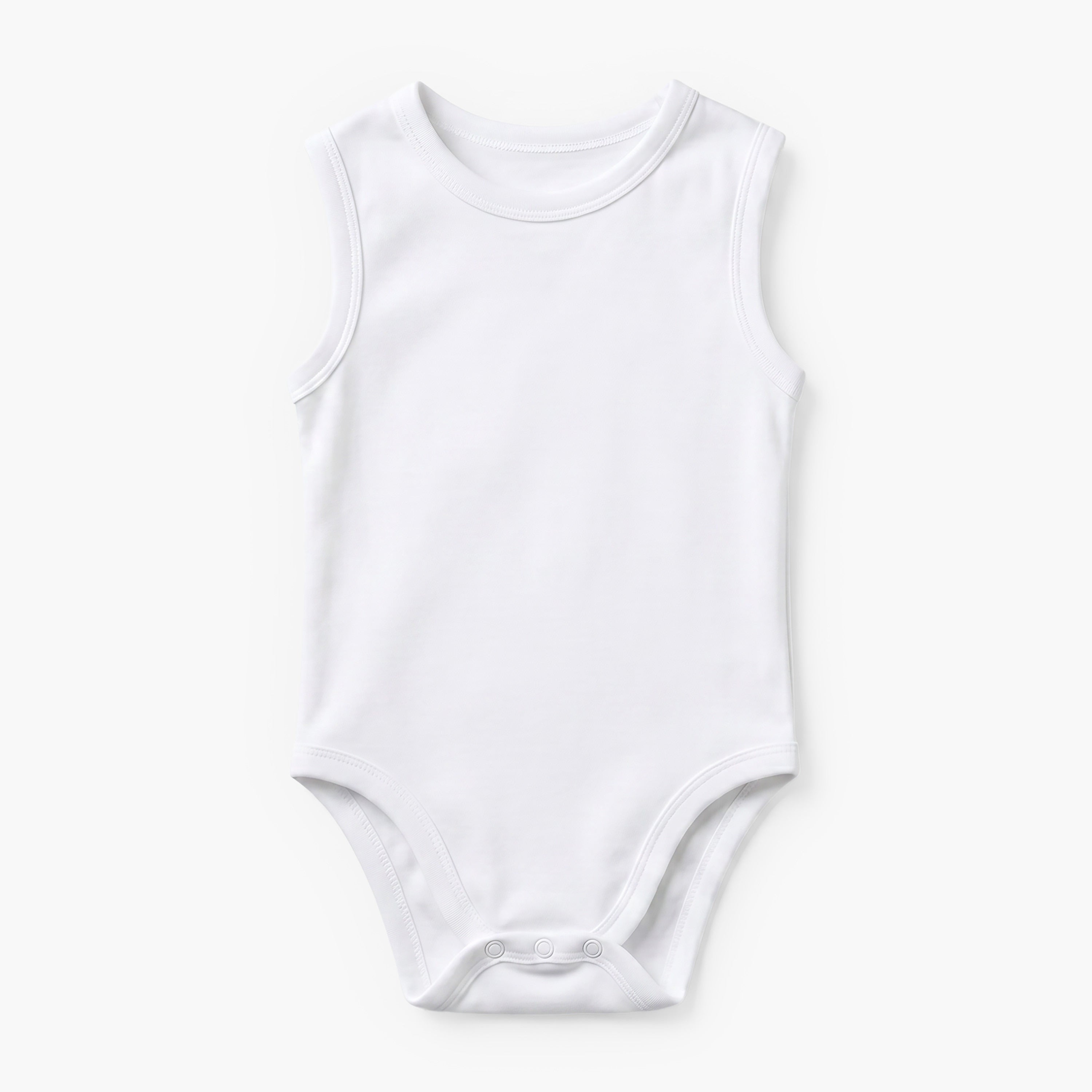 Juniors Solid Bodysuit with Round Neck and Snap Button Closure - Set of 10