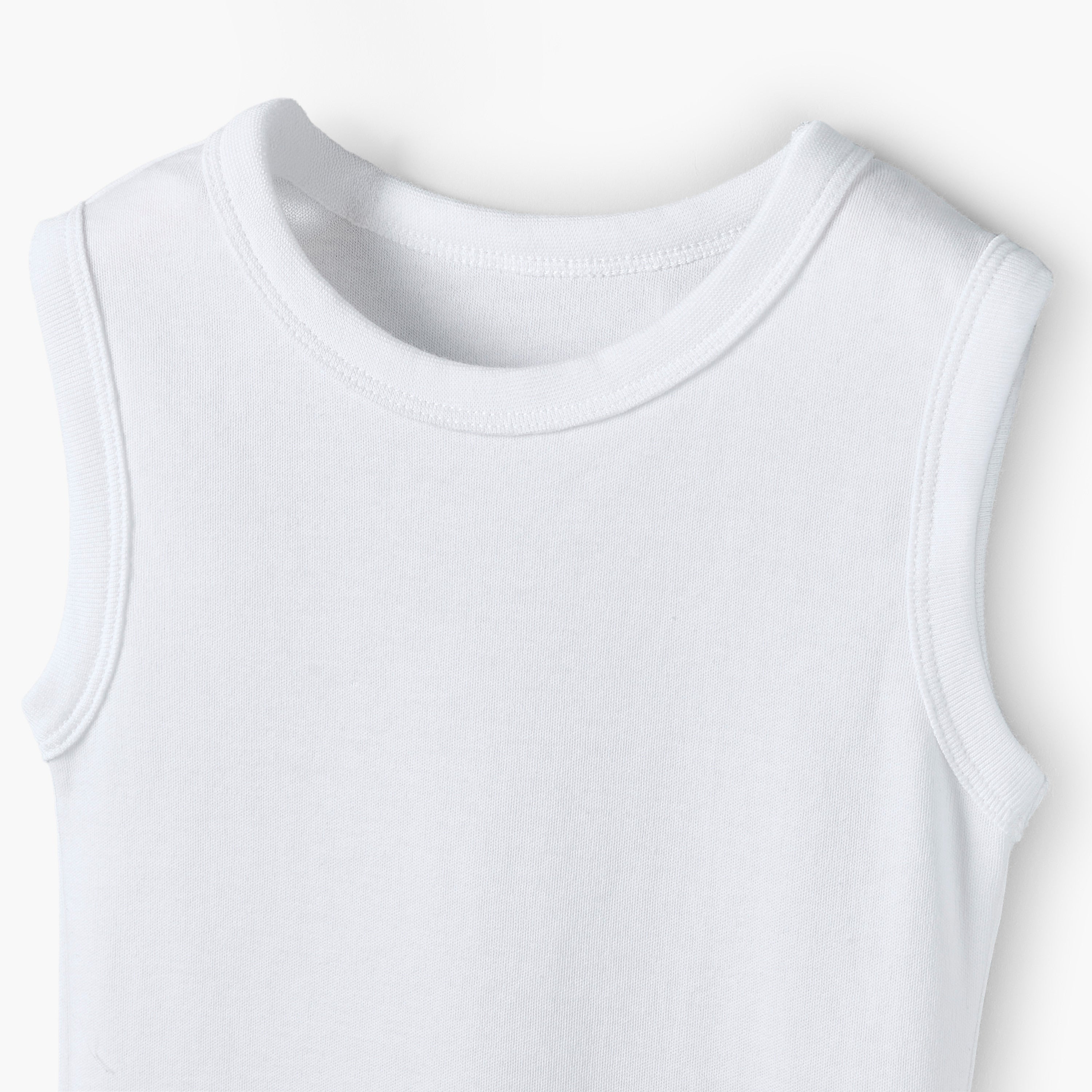 Juniors Solid Bodysuit with Round Neck and Snap Button Closure - Set of 10