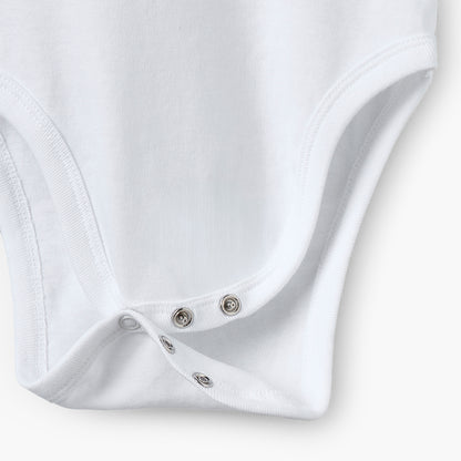 Juniors Solid Bodysuit with Round Neck and Snap Button Closure - Set of 10