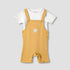 Juniors Solid Dungarees and T-shirt Set - Orange / 12-18 mths