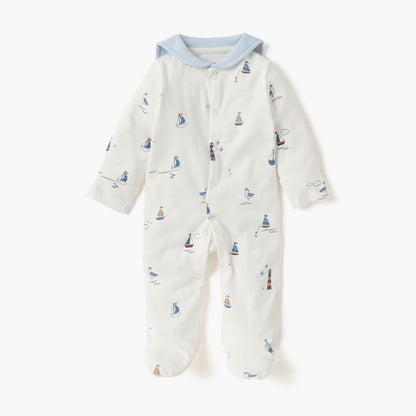 Juniors Nautica Print Closed Feet Sleepsuit with Button Closure - Multicolour / 9-12 mths