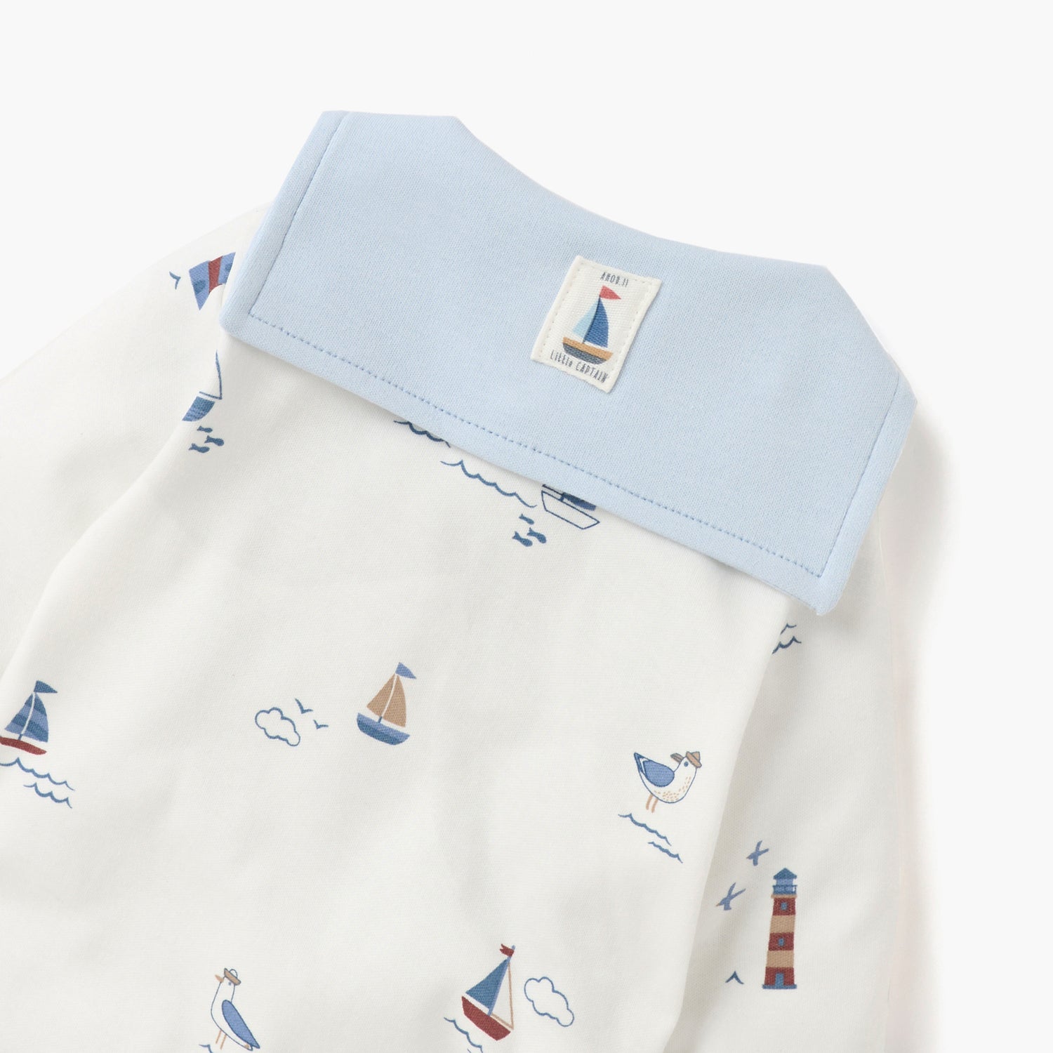 Juniors Nautica Print Closed Feet Sleepsuit with Button Closure
