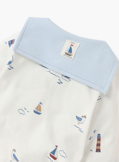 Juniors Nautica Print Closed Feet Sleepsuit with Button Closure-baby-boys-clothing-nightwear-sleepsuits-image-4