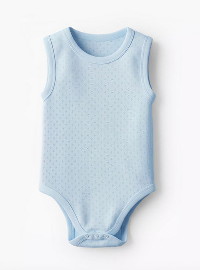 Juniors Textured Sleeveless Bodysuits - Set of 5-baby-boys-clothing-multipacks-image-3