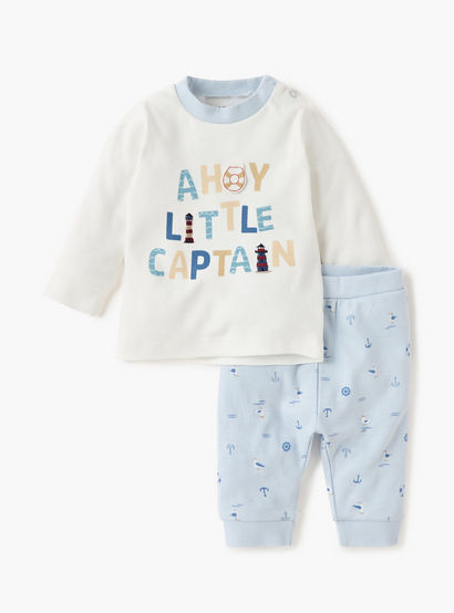 Juniors Printed T-shirt and Pyjama Set-baby-boys-clothing-nightwear-pyjamasets-image-1