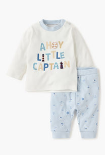 Juniors Printed T-shirt and Pyjama Set-undefined-image-1