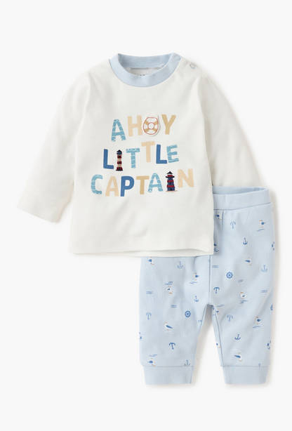 Juniors Printed T-shirt and Pyjama Set-undefined-image-1