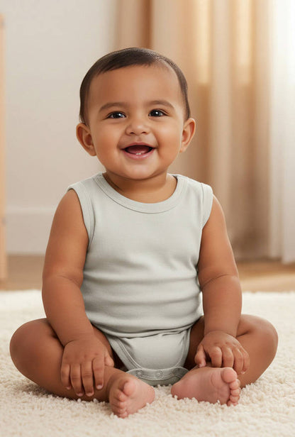 Juniors Sleeveless Bodysuit with Snap Button Closure
