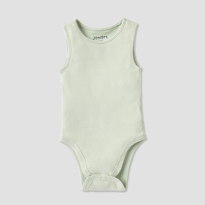 Juniors Solid Sleeveless Bodysuit with Snap Button Closure