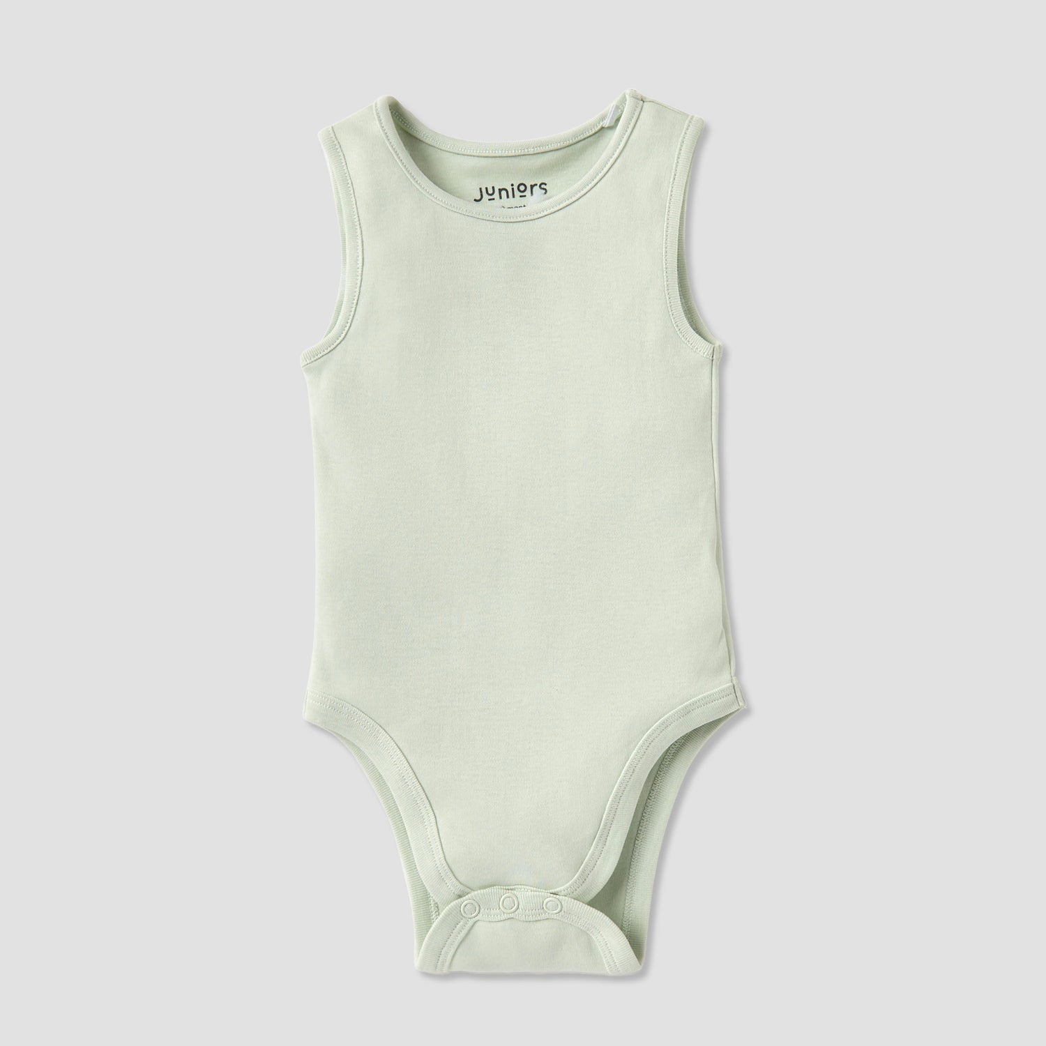 Juniors Solid Sleeveless Bodysuit with Snap Button Closure