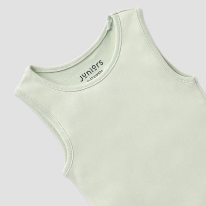 Juniors Solid Sleeveless Bodysuit with Snap Button Closure