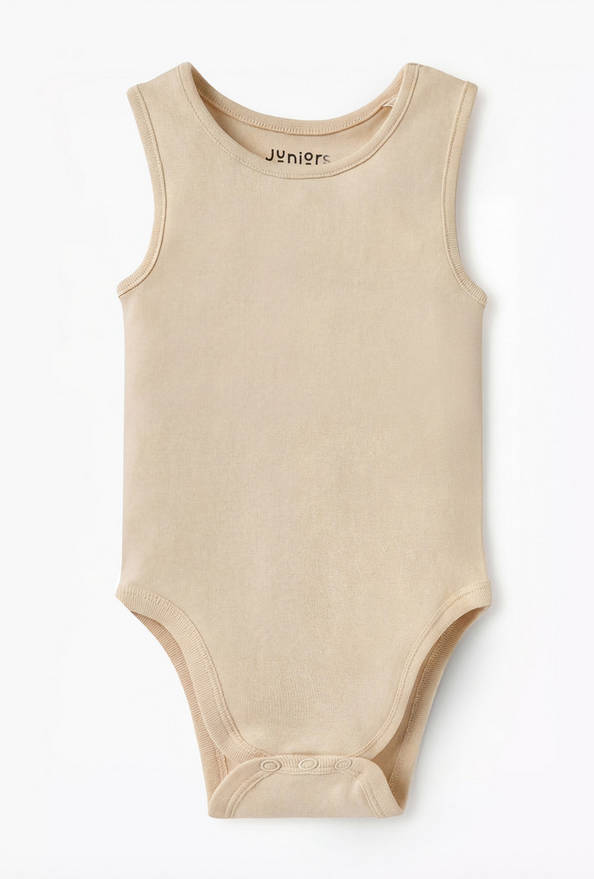 Juniors Solid Sleeveless Bodysuit with Snap Button Closure