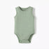 Juniors Solid Sleeveless Bodysuit with Snap Button Closure - Green / 12-18 mths