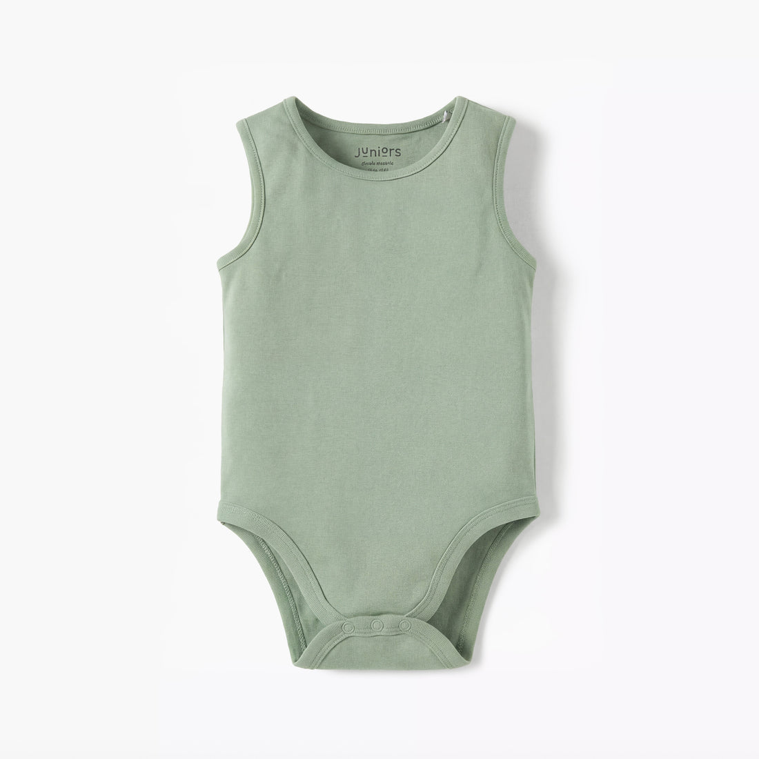 Juniors Solid Sleeveless Bodysuit with Snap Button Closure